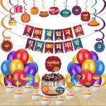 Festiko Set of 61 Pcs Raksha Bandhan Ki Shubhkamnayein Combo (Banner, Swirls With Cutouts, Balloons, Cake & Cupcake Toppers), Raksha Bandhan Decoration Combo