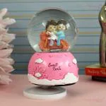 TIED RIBBONS Multicolor Valentine Gift - Snow Couple Globe With Romantic Music Showpiece 14X8 Cm