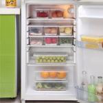 ZZ LAZYCOTTAGEFood Storage Container with Removable Drain Plate and Lid Fridge Storage Box Stackable Plastic Freezer Storage