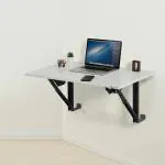 INVISIBLE BED Sit Stand Study & Work Table with Foldable and Liftable/Height Adjustable Table Top (Glossy White)