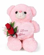Tickles Plush Teddy with Rose Lightweight Stuffed Animal Toy 50 cm 4Y and Above