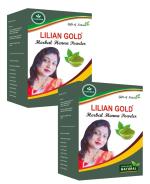 LILIAN GOLD 100% Pure Natural Herbal Henna Powder For Hair | Mix Of 8 Herbals Mehendi Powder For Organic Hair Colour | (150+150)300 Grams