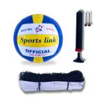 SportsLink HUB Volleyball for Men and Women Sports, Dura soft & waterproof with Net & Air Pump (Official weight & Size)