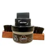 QUICK Nubuck & Suede Shoe Polish Cream Color - Natural (Pack 50 Grams) and Shoe Brush | Carnauba Wax Shoe Polish Cream with Silicon Oil and Leather Conditioner