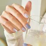 DASHING DIVA Glow Mellow Blue | 34 Pcs | 12 Sizes | Manicure | Glow Gel Nails | Artificial Nails | Lightweight | Korean Nail Art | Durable | Easy-to-use