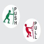 Asmi Collections 13 cm Self Adhesive Push and Pull Sign Removable Sticker (Pack of 3) | Wall Sticker | waterproof wall sticker