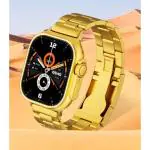SHOP TRUE CHOICE IS YOURS Smart Watches For Men Ultra Max Gold Edition Latest 8 Series AMOLED 520 * 580 PIXAL with Sports & Health Tracker,GPS, NFC, Wireless Charging And Apple Logo on/Off