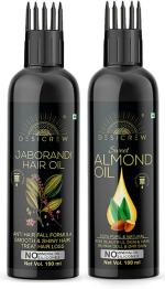 Desi Crew Jaborandi and Almond Oil Cold Pressed for Skin, Body and Hair Care 100 ml Each
