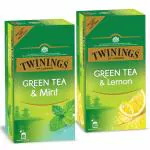 Twinings Green tea Super Saver Combo (Green Tea & Mint 25s + Green Tea & Lemon 25s)