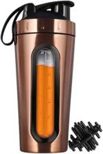 MYBURRGH Steel Visible Window Bottles for Protein Shaker for GYM Mens Protein Bottle 850 ml Shaker