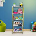 Little One’s Aquatic Blue Plastic Shelf Storage Rack With Wheels With 5 Shelves