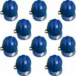 LADWA 10 Pcs Blue Heavy Duty Safety Superior Helmet Head Protection for Outdoor Work Head Safety Hat with ISI Mark (Pack of 10)