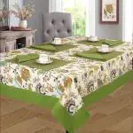 Buy SHADES OF LIFE Green Floral Cotton 8 Seater Dining Table Cover (60 ...