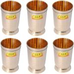Shivshakti Arts (Pack of 6) C-1255-6 Glass Set Water/Juice Glass (250 ml, Brass, Yellow)