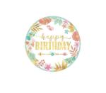 Festiko Disposable Paper Dinner Plates For Birthday Wedding Party Decoration (Set Of 10Pcs) Boho Birthday Plates, Multicolour