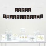 Festiko Happy Anniversary Banner With Glitter, Rose Gold, Balck, First Wedding Anniversary Party Decoration Photo Props, Anniversary Ceremony Banner