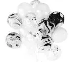 My Party Suppliers 12 Confetti Bouquet Background Helium Black White Theme Birthday Balloons, 18 pcs