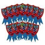 Festiko Superhero Theme Badges (36 Pcs), Theme Birthday Supplies, Return Gifts For Kids, Gift Accessories, Party Items, Superhero Theme Stationary Supplies