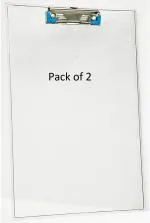 Shining Zon Acrylic Unbreakable Clipboard Writing Pad, for Office, Exam Board for Kids/Students, Transparent Exam Pad, Examination Clipboard Size 9.5 x 13.5 Inches (Pack of 2)