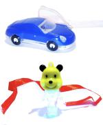 Kavim Kids RA 22189 Plastic (PVC) Rakhi Set (Car, Teddy Bear two light Kid's Rakhi)