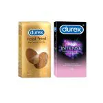 DUREX Real Feel & Intense Condoms (Set of 2, 20 Sheets)