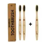 IMVELO GREEN YOUR HYGIENE Soft Bamboo Toothbrush (Buy 2 Get 1 Free) | Eco Friendly wooden toothbrush with Charcoal Activated Soft Bristles