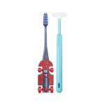 Buddsbuddy Combo of RACER Kids Tooth Brush and T-Shape Tongue Cleaner, Multicolor