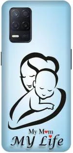 Zepboom Realme 8S 5G, Rmx3381 Black Plastic Mom Dad Printed Dual Protection Back Cover