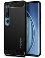 Spigen Matte Black TPU Rugged Armor Back Cover Case For Xiaomi Mi 10 And Mi 10 Pro
