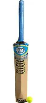 KSS Khelo Meerut Beige Junior Bat With 1 Ball Poplar Willow Cricket