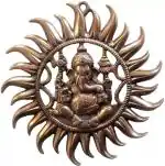 Cristavista Vastu Wall Hanging Decor |Sun with Lord Ganesh| Main Entrance for Astrology Decorative Showpiece - 3 cm