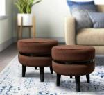 Homeaccex Ottoman Stool for Living Room Furniture for Sitting, Puffy Stool for Office, Brown