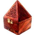 SRI GURU Collection Wooden Pyramid Shape Incense Sticks Holder Wooden Incense Box Ash Catcher 8 inch