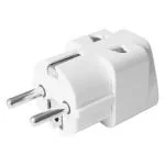 MX Conversion Plug Europe Type Schuko Plug to Universal Socket and 2 pin Socket Worldwide Travel Adapter, White (MX-3463)