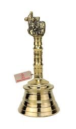 Spherulemuster Brass Nandi Face Puja Ghanti,Gold (30 x 60 x 124 ml)
