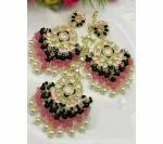 Gyaan Jewels Handmade Brass Earring and Maang Tikka Set Multicolor (Women) Free Size