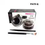 Face Q 2 In 1 Long Lasting Waterproof Gel Eyeliner with Smudger for Women, Black n Brown, 5 Gram
