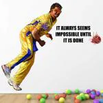 StickMe Multicolor Vinyl Suresh Raina Bowling Cricket Office Sports Inspirational Motivational Quotes Wall Sticker