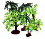 Bitona Multicolor Plastic Artificial Mini Plastic Tree (Pack Of 6)