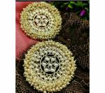 Gyaan Jewels Handmade Gold Plated Stud Earring White (Women and Girls)