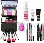 BINGEABLE Makeup Kit Combo - 7 Brushes Set, 1 Kajal, 1 Eyeliner, 1Puff, 1 Eyeliner, 1 Mascara, 1 Eye Liner, 1 Fixer, 1 Primer, 1 Foundation