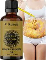 KURAIY Natural Essential Oils Natural Ginger Oil Massage Oil Lymphatic Drainage Therapy Anti Aging Plant Essential Oil Beauty Health 30ml