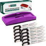 SRIRATNA Non Magnetic Whiteboard Duster And Marker| Dry Erase Whiteboard Eraser for Erasing White Board Marker or Chalkboard Writing - (Pack of 1 Duster And 10 Whiteboard Markers, Multicolor) Dusters (Multicolor)