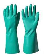 3P DELIVERING MEDICAL SOLUTION WORLDWIDE Reusable Chemical Acid Resistant Nitrile Hand Gloves - Gloves for Washing Utensils - Gardening Gloves - Rubber gloves - Gloves for cleaning - Dish Washing Gloves/ Green/ Large/ 1 Pair.