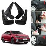Oshotto Mud Flap (O.E.M Type) Compatible with Volkswagen Virtus (Set of 4, Black)