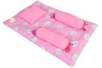 Kwitchy New Born Baby Bedding Set Cradle Mattress with Super Soft Pillow and Bolsters 4 Pcs Bedding Set (0-6 Months)
