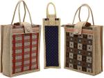 Ensac Multicolor Jute Bottle Bag (Pack of 3)