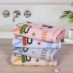 Rangoli Kids Towel, 100% Cotton 380 GSM Size 60cm x 120cm Super Soft & Highly Absorbent Towels for Girls and Boys l Multi