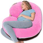 Moms Moon Pink, Brown Velvet Pregnancy Pillow
