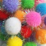 Pets Empire Sparkle Pom Pom Ball Cat Toy 1.5 inch ,12 Pcs